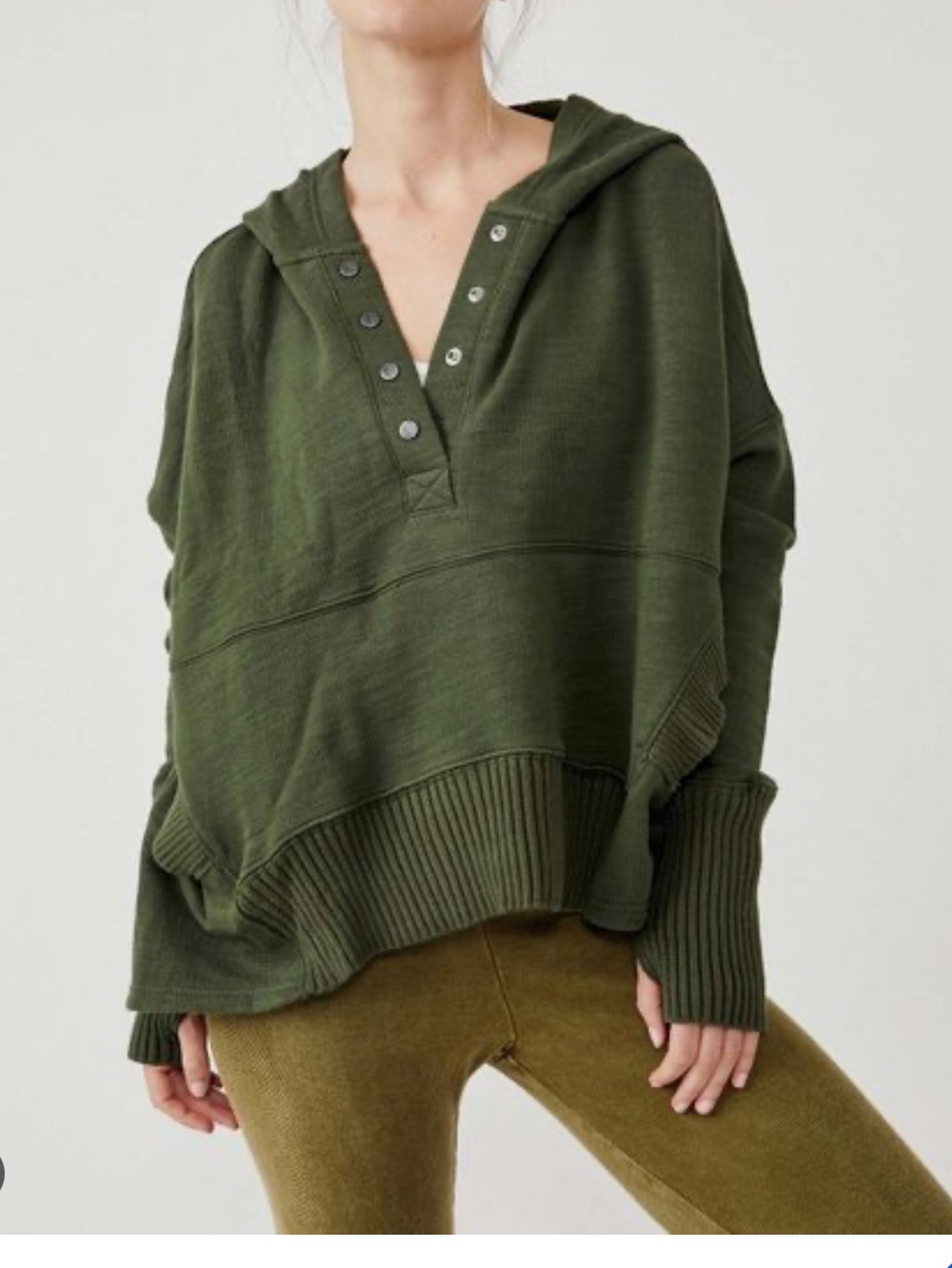 FP Movement Free People Honey Dove pullover green sz large
